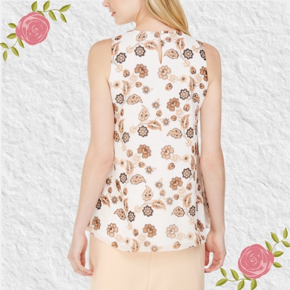 Calvin Klein Sleeveless Pleat Front Blouse - Picture 2 of 11